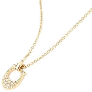 NWT authentic Coach signature C pendant gold